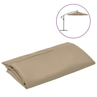 Vervangingsdoek voor zweefparasol 350 cm taupe 2