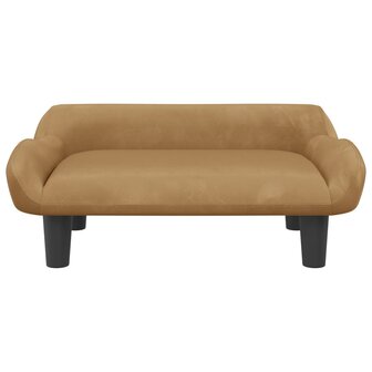 Kinderbank 70x40x24 cm fluweel bruin 3