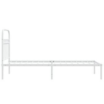 Bedframe met hoofdbord zonder matras metaal wit 75x190 cm 5