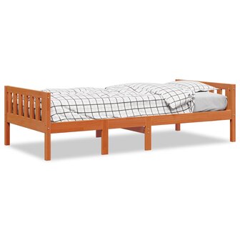 Kinderbed zonder matras massief grenenhout wasbruin 75x190 cm 2