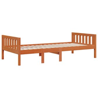 Kinderbed zonder matras massief grenenhout wasbruin 75x190 cm 3