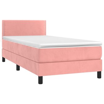 Boxspring met matras fluweel roze 80x200 cm 3
