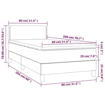 Boxspring met matras fluweel roze 80x200 cm 7