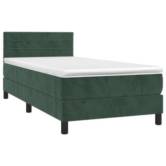 Boxspring met matras fluweel donkergroen 80x200 cm 3