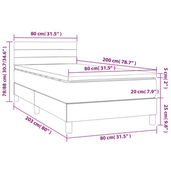 Boxspring met matras fluweel donkergroen 80x200 cm 7