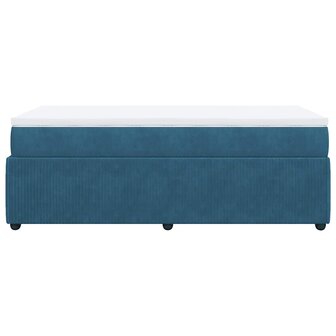 Boxspring met matras fluweel donkerblauw 100x200 cm 8