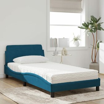 Bed met matras fluweel blauw 100x200 cm 3