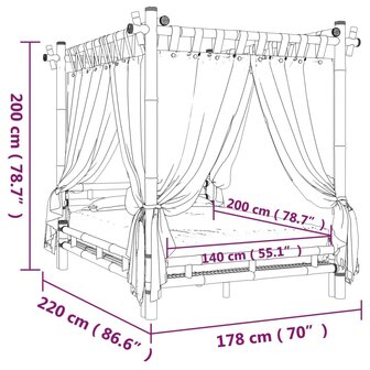 Hemelbed 140x200 cm bamboe 9
