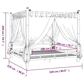 Hemelbed 200x200 cm bamboe 9
