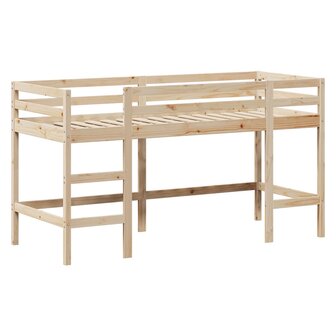 Halfhoogslaper met ladder en bedhuis grenenhout 80x200 cm 5