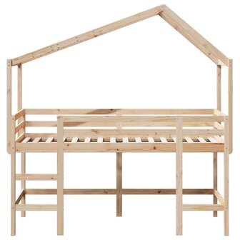 Halfhoogslaper met ladder en bedhuis grenenhout 80x200 cm 4