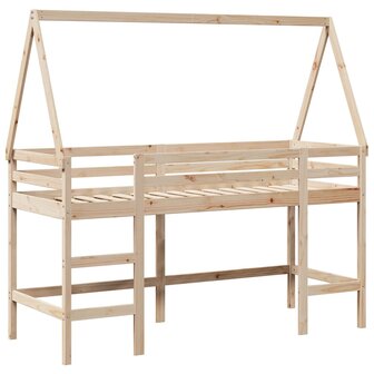 Halfhoogslaper met ladder en bedhuis grenenhout 80x200 cm 3
