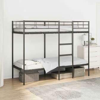 Stapelbed zonder matras 75x190 cm staal zwart 1