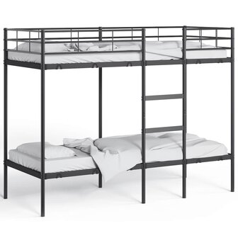 Stapelbed zonder matras 75x190 cm staal zwart 4