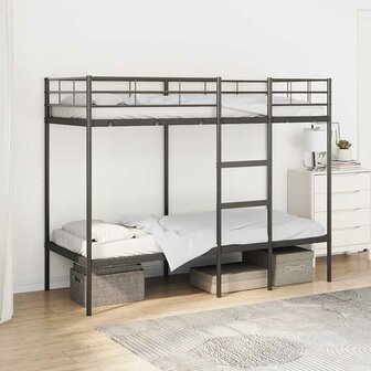 Stapelbed zonder matras 80x200 cm staal zwart 1