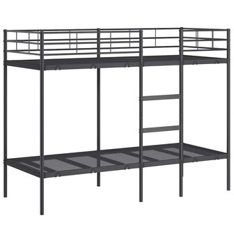 Stapelbed zonder matras 80x200 cm staal zwart 2