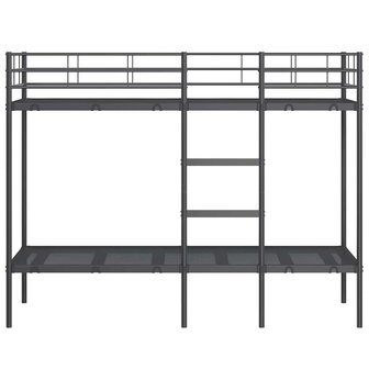 Stapelbed zonder matras 80x200 cm staal zwart 5