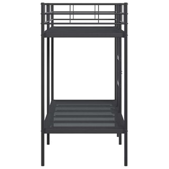 Stapelbed zonder matras 80x200 cm staal zwart 6
