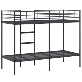 Stapelbed zonder matras 80x200 cm staal zwart 7