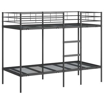 Stapelbed zonder matras 90x190 cm staal zwart 2