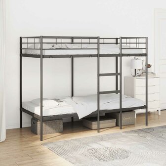 Stapelbed zonder matras 90x200 cm staal zwart 1