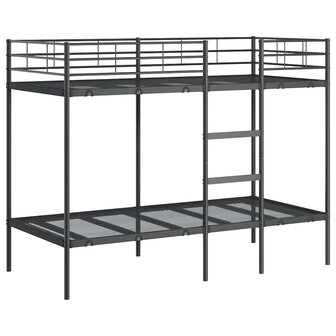 Stapelbed zonder matras 90x200 cm staal zwart 2