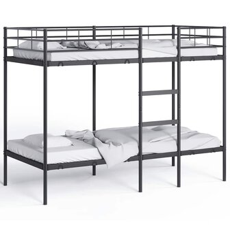 Stapelbed zonder matras 90x200 cm staal zwart 4
