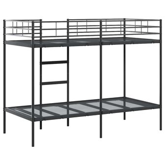 Stapelbed zonder matras 90x200 cm staal zwart 7