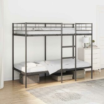 Stapelbed zonder matras 100x190 cm staal zwart 1