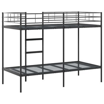 Stapelbed zonder matras 100x190 cm staal zwart 7