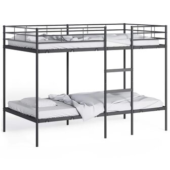 Stapelbed zonder matras 107x203 cm staal zwart 4