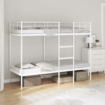 Stapelbed zonder matras 75x190 cm staal wit 1
