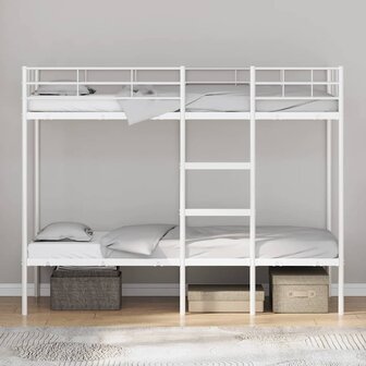 Stapelbed zonder matras 75x190 cm staal wit 3