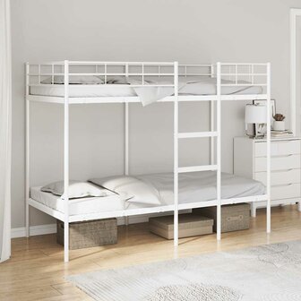 Stapelbed zonder matras 90x190 cm staal wit 1