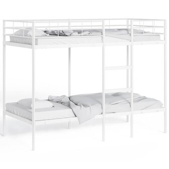 Stapelbed zonder matras 90x190 cm staal wit 4