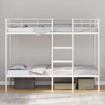 Stapelbed zonder matras 100x190 cm staal wit 3