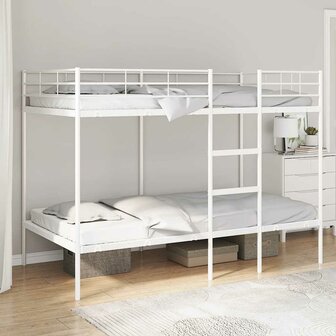 Stapelbed zonder matras 100x200 cm staal wit 1