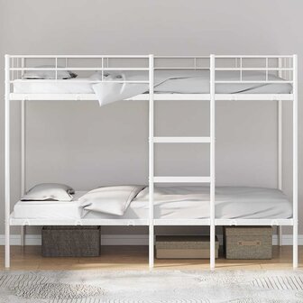 Stapelbed zonder matras 100x200 cm staal wit 3