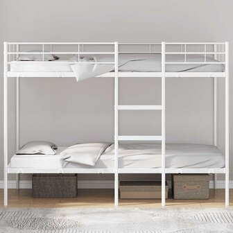 Stapelbed zonder matras 107x203 cm staal wit 3