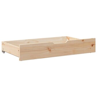 Bedlades 2 st met wieltjes 90x55x17 cm massief grenenhout 4