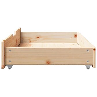 Bedlades 2 st met wieltjes 90x55x17 cm massief grenenhout 5