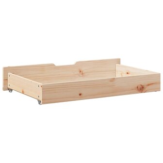 Bedlades 2 st met wieltjes 90x55x17 cm massief grenenhout 6