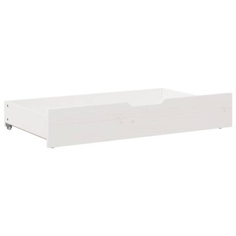 Bedlades 2 st 90x55x17 cm massief grenenhout wit 4