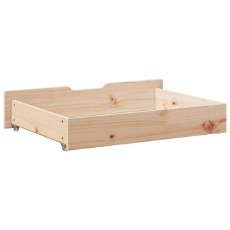 Bedlades 2 st met wieltjes 85x55x17 cm massief grenenhout 6