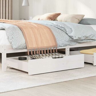Bedlades 2 st 85x55x17 cm massief grenenhout wit 2