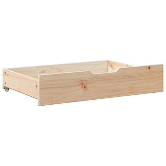 Bedlades 2 st met wieltjes 80x55x17 cm massief grenenhout 4