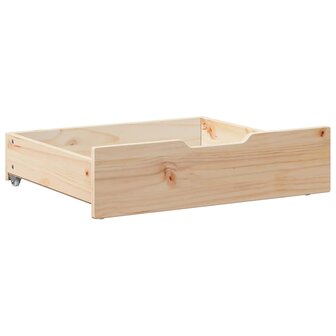 Bedlades 2 st met wieltjes 75x55x17 cm massief grenenhout 4