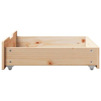 Bedlades 2 st met wieltjes 75x55x17 cm massief grenenhout 5