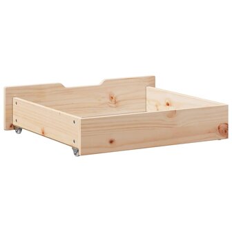 Bedlades 2 st met wieltjes 75x55x17 cm massief grenenhout 6
