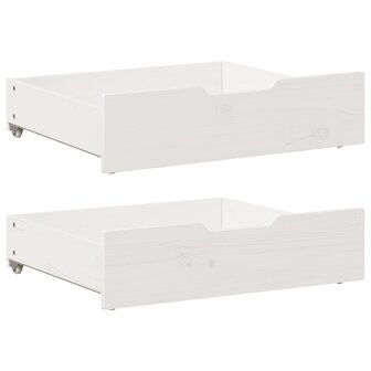 Bedlades 2 st 75x55x17 cm massief grenenhout wit 1